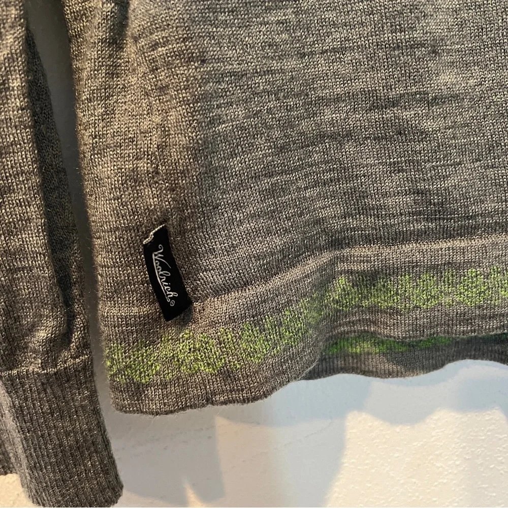Woolrich Fair Isle Wool Blend Lightweight Zip Front Sweater Nordic - Picture 9 of 10